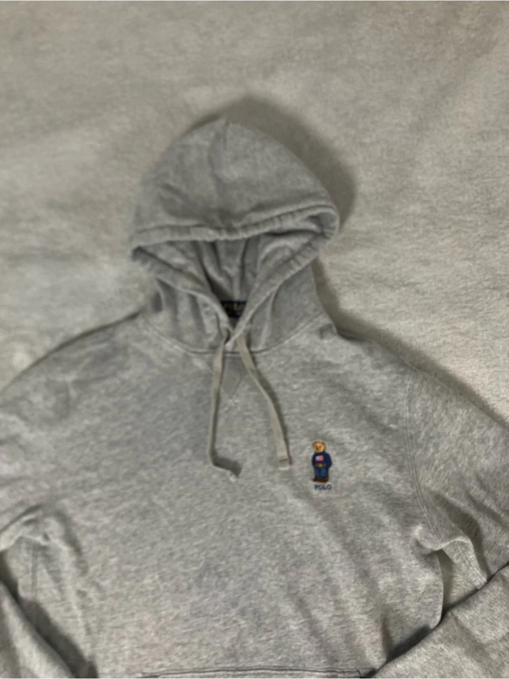 Polo Ralph Lauren Polo Bear USA Hoodie Grey Jersey Graphic Mens S/P urban Style